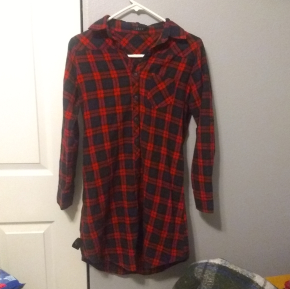 Plaid 1/2 button up dress size small - Picture 2 of 4